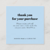 ミニマル気にジュエリーサンキュービジネスブルー エンクロージャーカード (裏面)