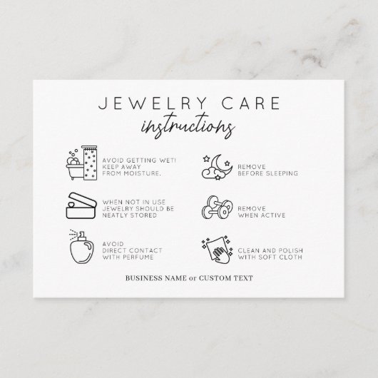 ミニマル気にジュエリー指示 エンクロージャーカード (正面)
