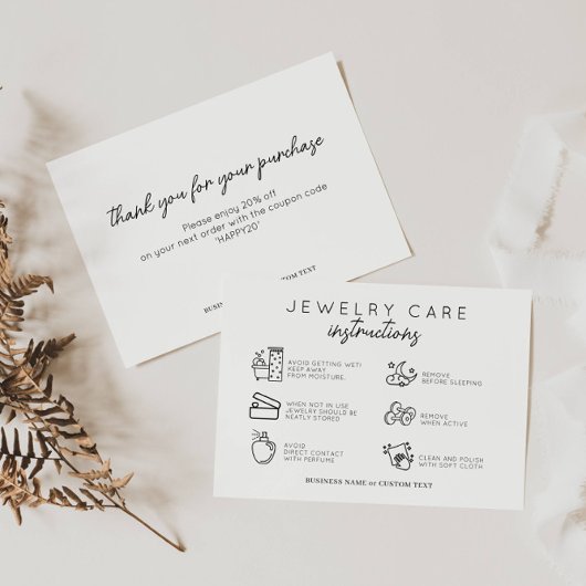 ミニマル気にジュエリー指示 エンクロージャーカード