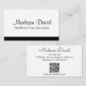 ミニマル気に生まれたばかりの専門QRコード 名刺 (正面/裏面)