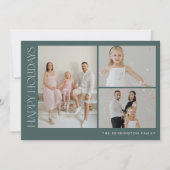 ミニマル水平クリスマスフォトホリデーカード 招待状 (正面)