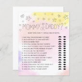 ミニマル水彩桃色ママまたはパパ赤ちゃんシャワー (正面/裏面)