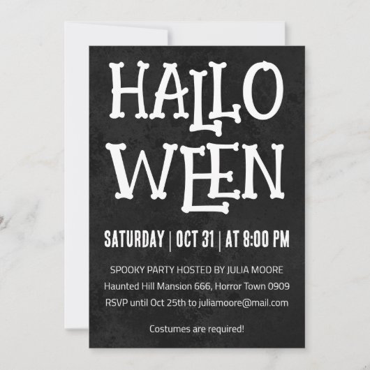 ミニマル水玉模様ハローウィンパーティ 招待状 (正面)