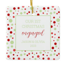 ミニマル水玉模様1フォト初めてのクリスマス婚約した