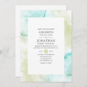 ミニマル水結婚色 招待状 (正面/裏面)