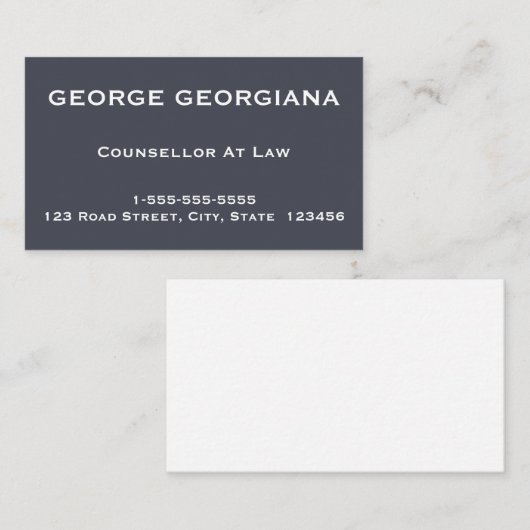 ミニマル法律事務エレガントカードのカウンセラー 名刺 (正面/裏面)
