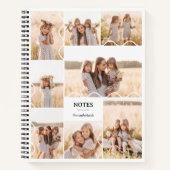 ミニマル波線モダン複数の写真コラージュ ノートブック (正面)