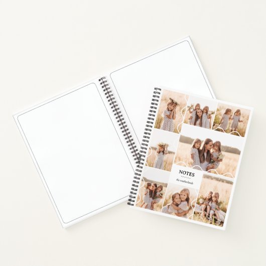 ミニマル波線モダン複数の写真コラージュ ノートブック (内部)