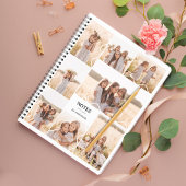 ミニマル波線モダン複数の写真コラージュ ノートブック