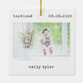 ミニマル洗礼写真記念 セラミックオーナメント (裏面)