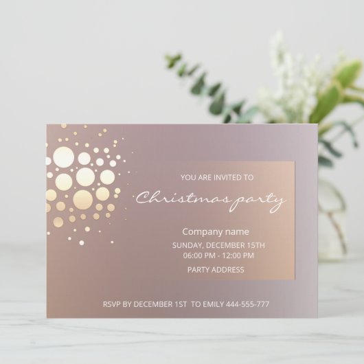 ミニマル洗練されたエレガント紙吹雪 招待状 (スタンド正面)