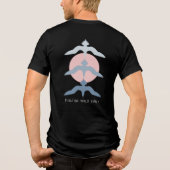 ミニマル浮世絵風日本漁鷹デザイン トライブレンドTシャツ (裏面)