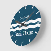 ミニマル海航海の波沿岸 ラウンド壁時計 (傾斜)