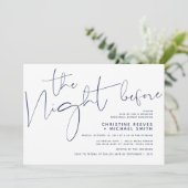 ミニマル海軍スクリプト結婚のリハーサルディナー 招待状 (スタンド正面)
