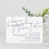 ミニマル海軍スクリプト結婚のリハーサルディナー 招待状 (スタンド正面)