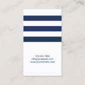 ミニマル海軍ストライプソーシャルメディア航海の コーリングカード (裏面)