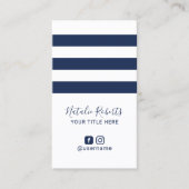 ミニマル海軍ストライプソーシャルメディア航海の コーリングカード (正面)