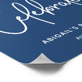 ミニマル海軍ブルーシャワー歓迎祝の看板 ポスター (角)