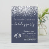 ミニマル海軍ブルースノーホリデーパ企業のーティ 招待状 (スタンド正面)