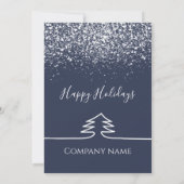 ミニマル海軍ブルースノーホリデーパ企業のーティ 招待状 (裏面)