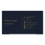 ミニマル海軍ブルーソーシャルメディアモダンWebサイト マグネット名刺 (正面)