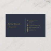 ミニマル海軍ブルーソーシャルメディアモダンWebサイト 名刺 (正面)