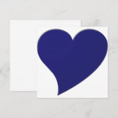 ミニマル海軍ブルーハートバレンタインデーのカード (正面/裏面)