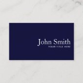 ミニマル海軍ブループロフェッショナルQRコードプレーン 名刺 (正面)