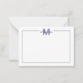 ミニマル海軍ブルーモノグラ縁どム ノートカード (正面)