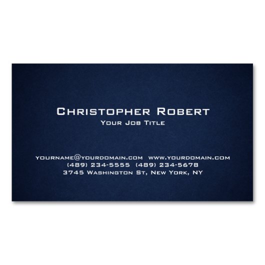 ミニマル海軍ブルー実在エテート マグネット名刺 (正面)