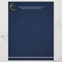 ミニマル海軍ブルー実在エテート レターヘッド