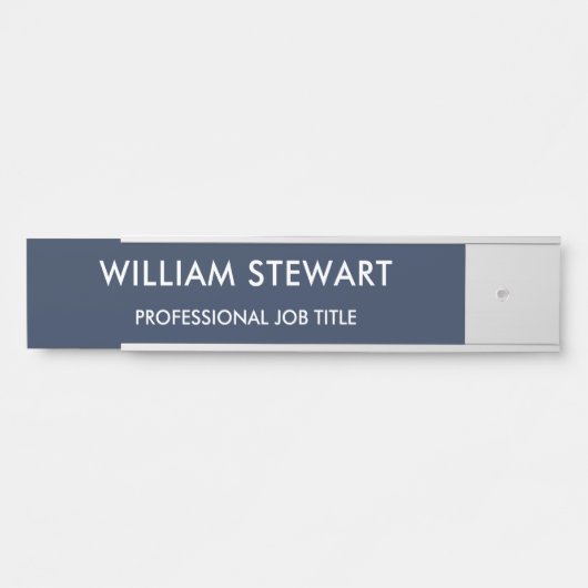 ミニマル海軍ブルー従業員スタッフドアサイン サインプレート (正面)