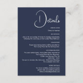 ミニマル海軍ブルー結婚ズ詳細 エンクロージャーカード (正面)