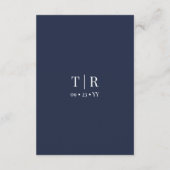 ミニマル海軍ブルー結婚ズ詳細 エンクロージャーカード (裏面)