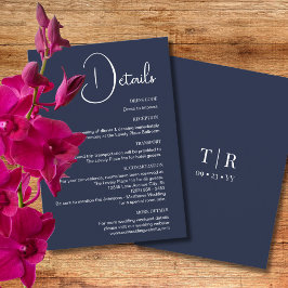 ミニマル海軍ブルー結婚ズ詳細 エンクロージャーカード