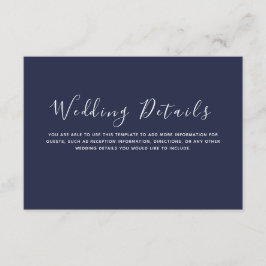 ミニマル海軍ブルー結婚ズ詳細 エンクロージャーカード