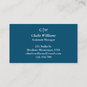 ミニマル海軍ブルー縁どツー 名刺 (裏面)