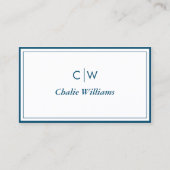 ミニマル海軍ブルー縁どツー 名刺 (正面)