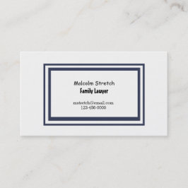 ミニマル海軍ブルー縁ど家族弁護士 名刺