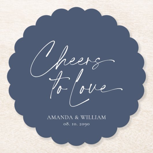 ミニマル海軍結婚紙コースター ペーパーコースター (正面)