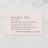 ミニマル淡い色のガールピンク本ベビー エンクロージャーカード (正面)