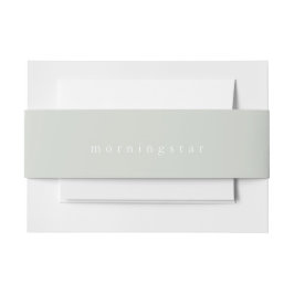 ミニマル淡い色のサージグリーン 招待状ベリーバンド