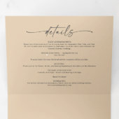 ミニマル淡い色のシンプル黄色はっきりしたの名結婚前 三つ折り招待状 (内部最初)