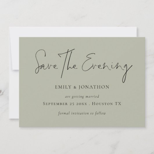 ミニマル淡い色のスのスクリプ救トセージ夕べ 招待状 (正面)