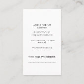 ミニマル淡い色のスグレーピンクアポイントメントヘアスタイリスト 予約カード (裏面)
