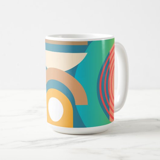 ミニマル淡い色のス抽象芸術幾何学図形 コーヒーマグカップ (正面右)