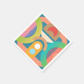 ミニマル淡い色のス抽象芸術幾何学図形 スタンダードカクテルナプキン (角)