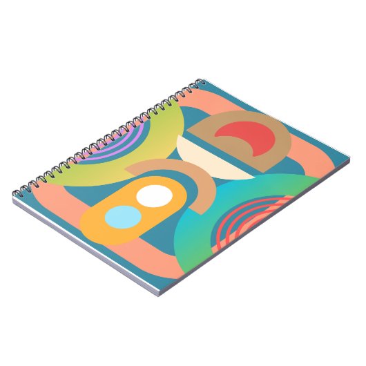 ミニマル淡い色のス抽象芸術幾何学図形 ノートブック (左側)