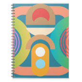 ミニマル淡い色のス抽象芸術幾何学図形 ノートブック (正面)