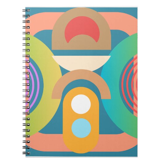 ミニマル淡い色のス抽象芸術幾何学図形 ノートブック (正面)